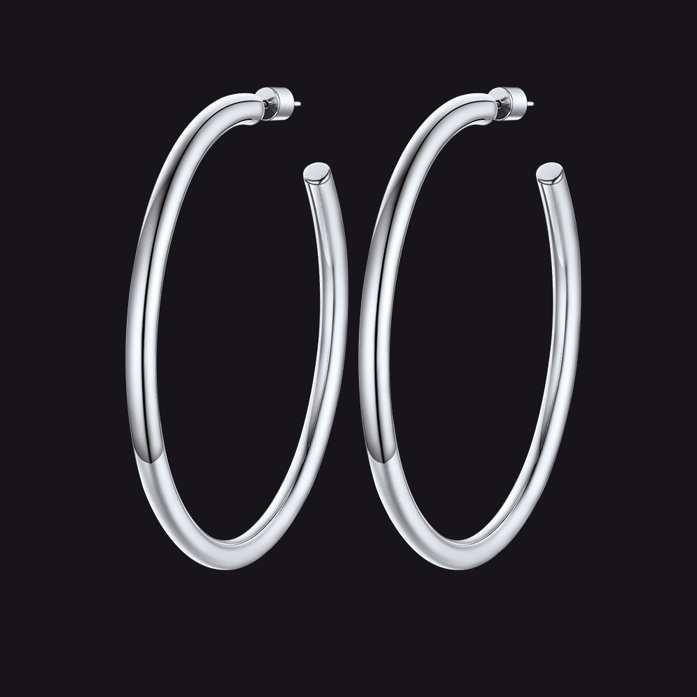 20/30/40/60/80mm Large Thin Hoop Earrings for