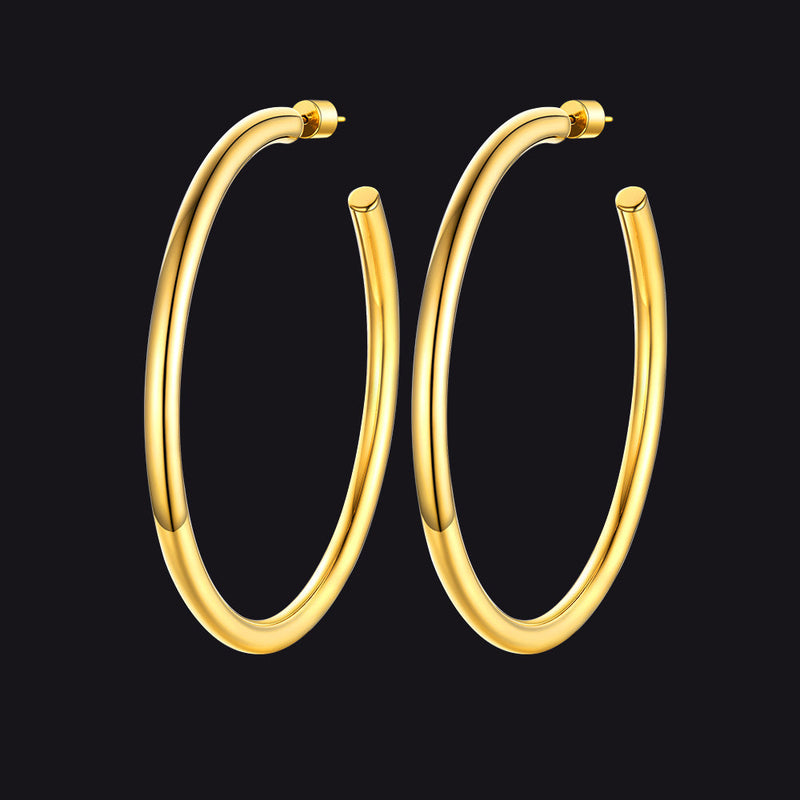 20/30/40/60/80mm Large Thin Hoop Earrings for