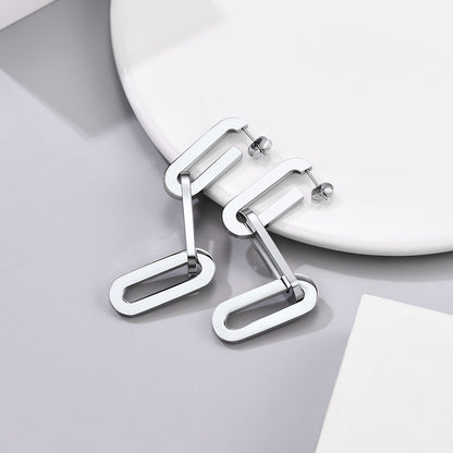 Stainless Steel Cuban Chain Dangle Earring for Girl