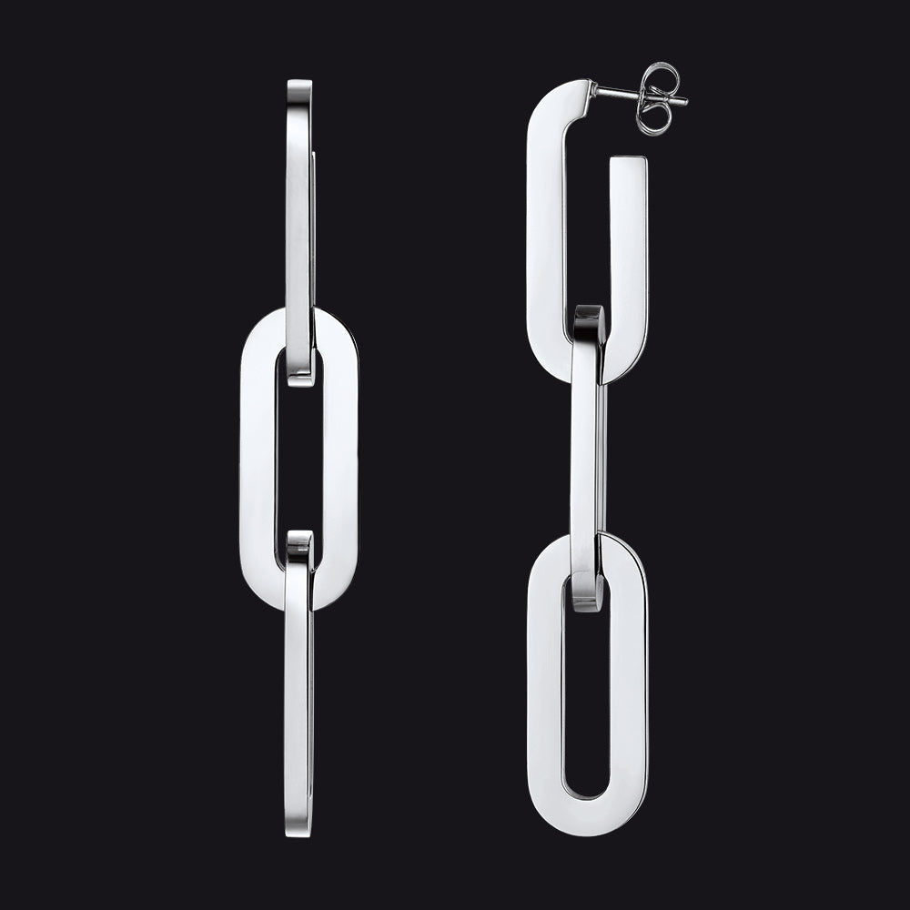 Stainless Steel Cuban Chain Dangle Earring for Girl