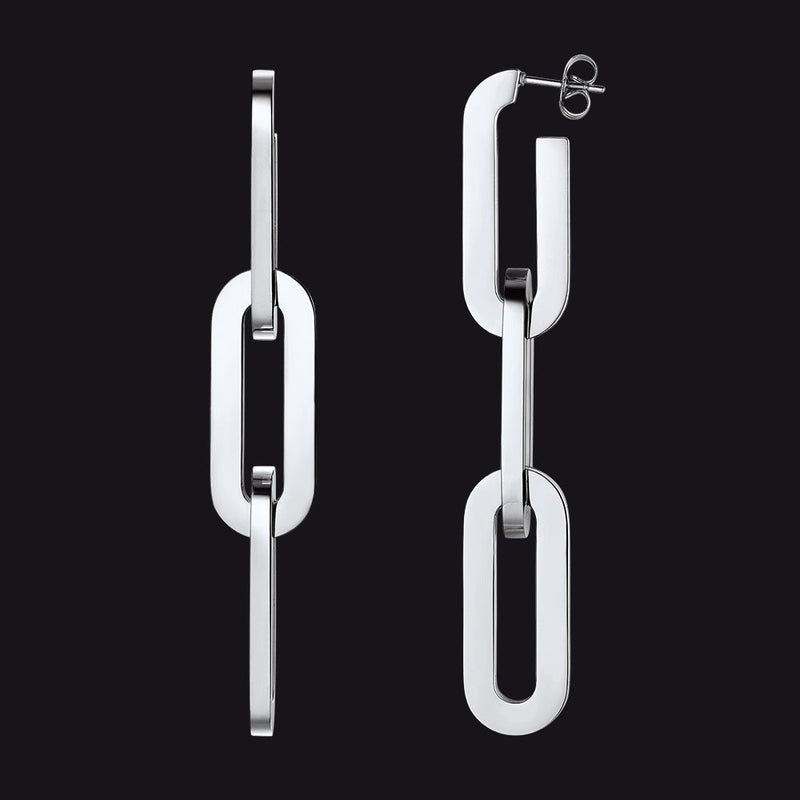 Stainless Steel Cuban Chain Dangle Earring for Girl