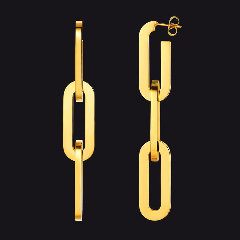 Stainless Steel Cuban Chain Dangle Earring for Girl