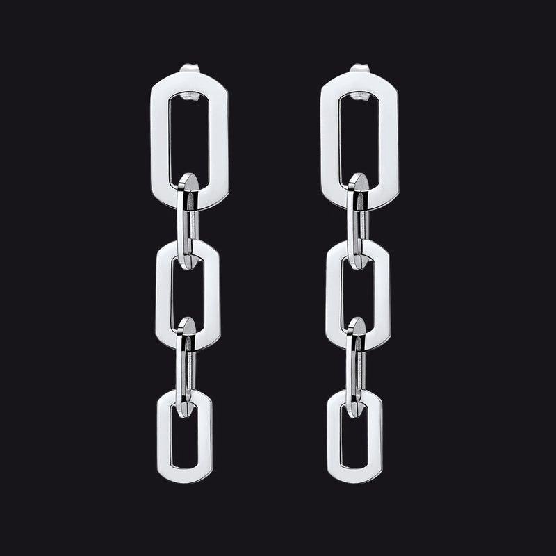 Street Style Long Cuban Link Chain Dangle Earring for Girl