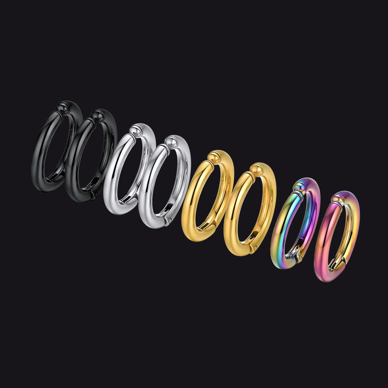 4 Pairs Clip on Ear Cuff Hoop Earrings Set for