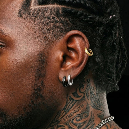 Matte Huggie Hoop Earrings Set of 3 for