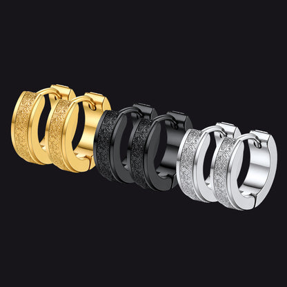 Matte Huggie Hoop Earrings Set of 3 for