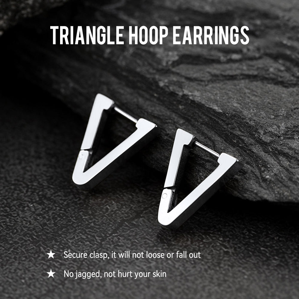 Classic Triangle Huggie Hoop Earrings for