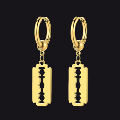 Punk Razor Dangle Hoop Earring for