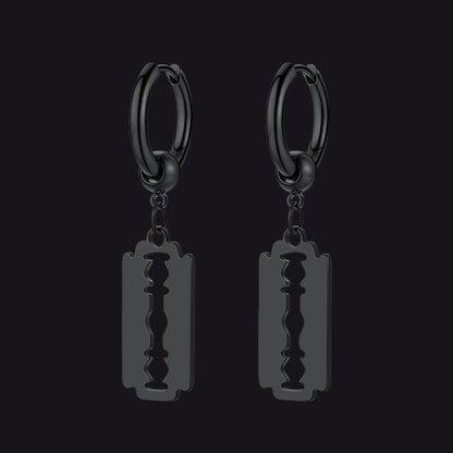 Punk Razor Dangle Hoop Earring for