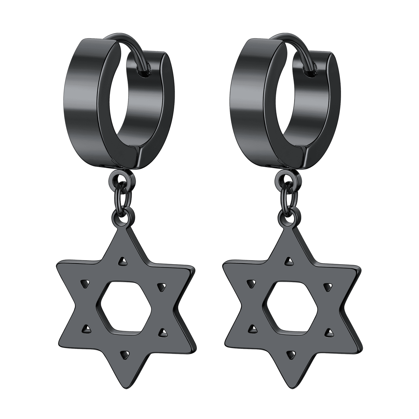 Flash Star of David Dangle Hoop Earrings for /