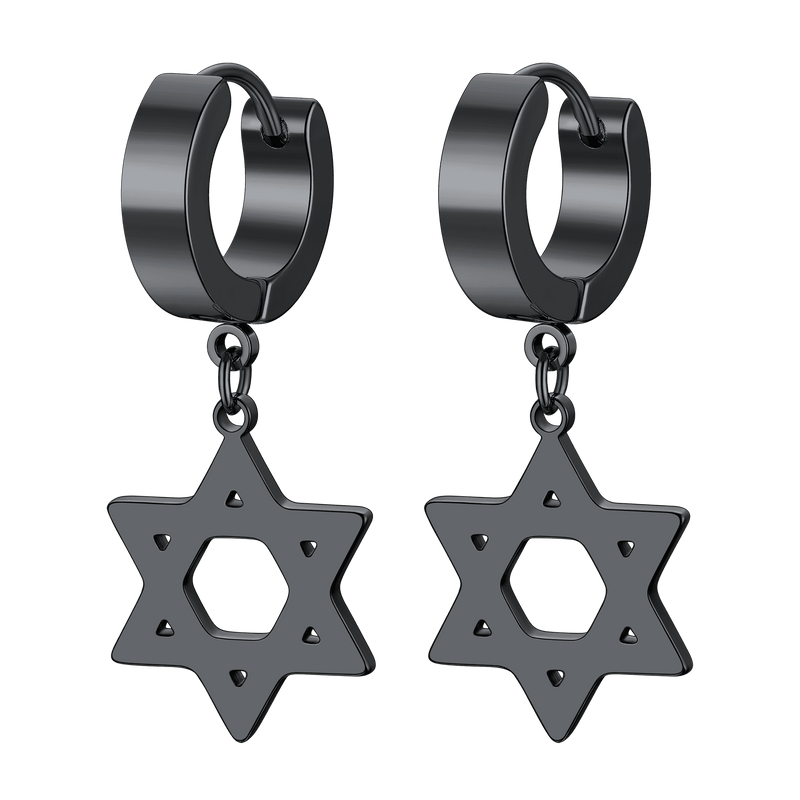 Flash Star of David Dangle Hoop Earrings for /