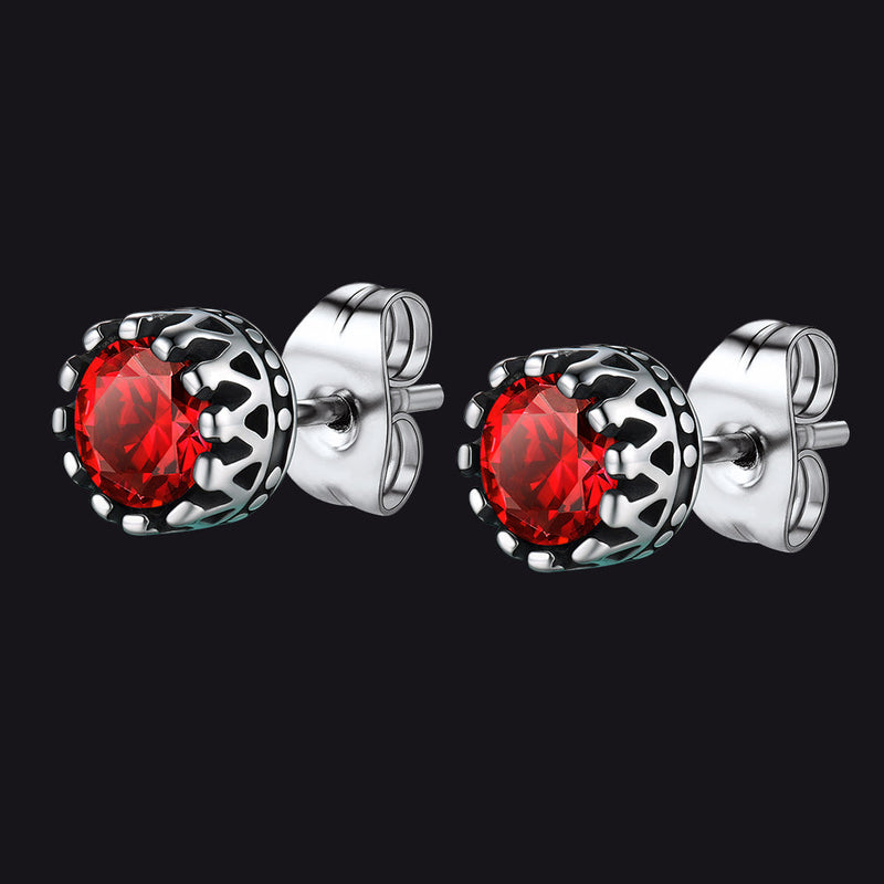 Celtic Ruby Stud Earrings for in Stainless Steel