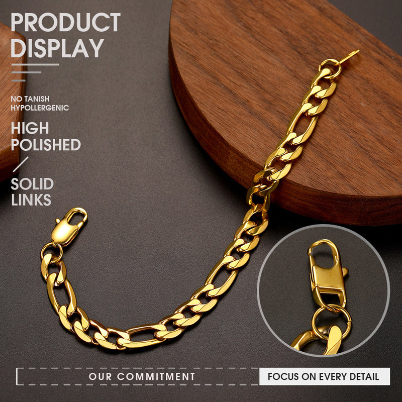 Figaro Link Bracelet for in Stainless Steel