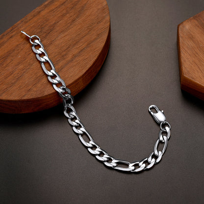 Figaro Link Bracelet for in Stainless Steel