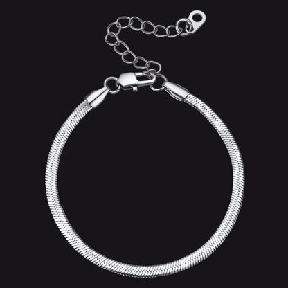 3mm/5mm Width Snake Chain Bracelet for
