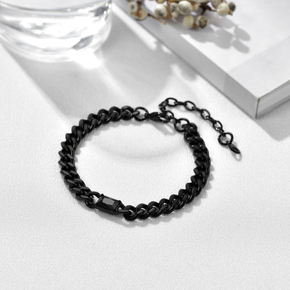 Flash Cubic Zirconia Thick Chain Bracelet for