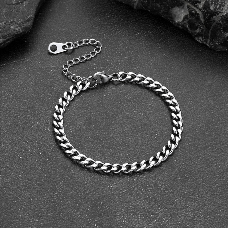 4mm Cuban Chain Link Bracelet for Stainless Steel