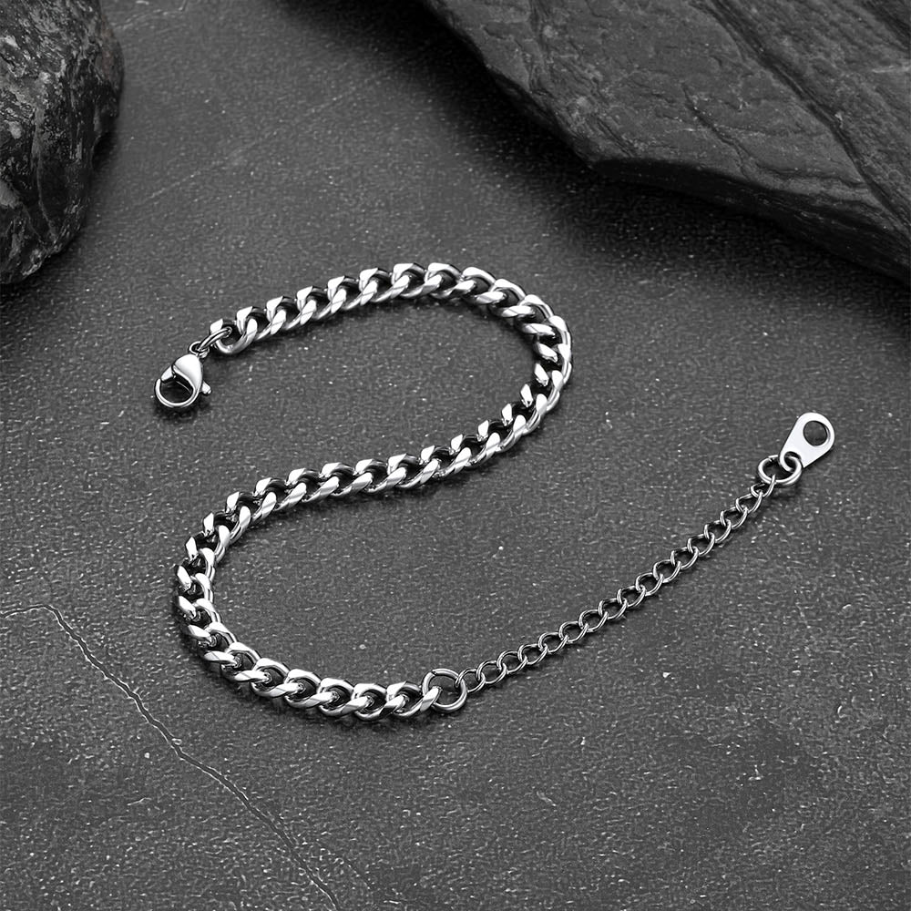 4mm Cuban Chain Link Bracelet for Stainless Steel