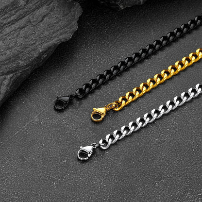 4mm Cuban Chain Link Bracelet for Stainless Steel