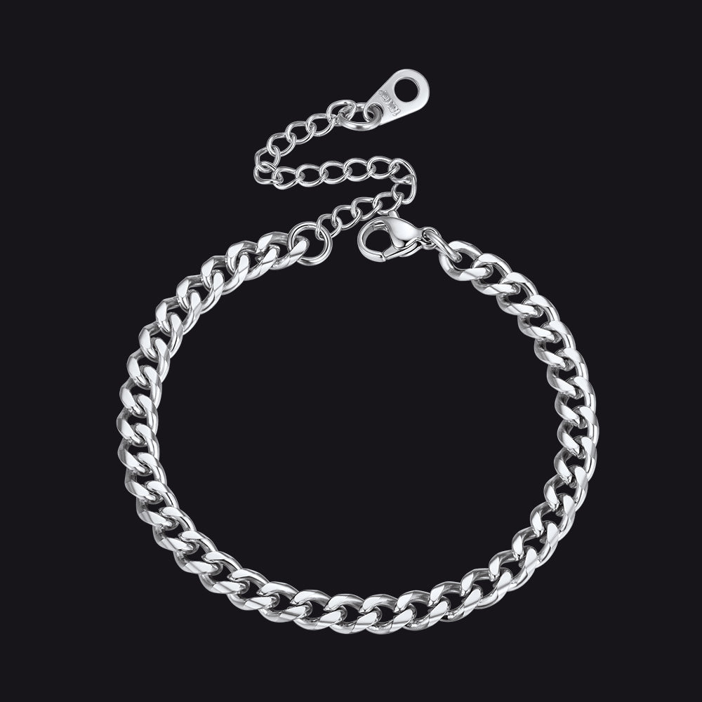 4mm Cuban Chain Link Bracelet for Stainless Steel