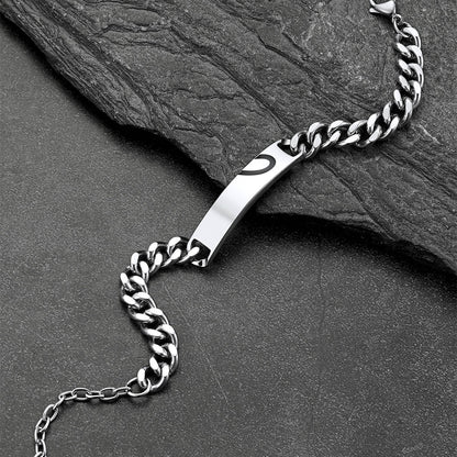 Custom Engraving Heart Couple Link Bracelet