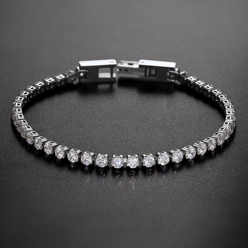 3mm Cz Diamond Cut Tennis Chain & Bracelet Set for