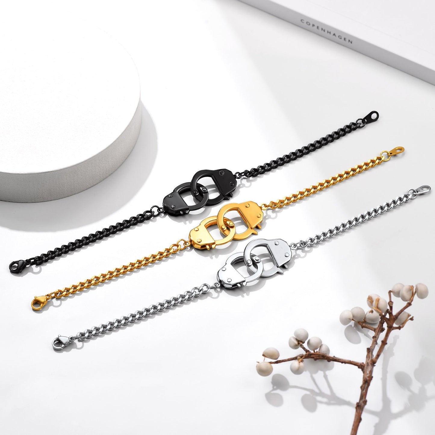 4mm Handcuff Chain Bracelet for Stainless Steel