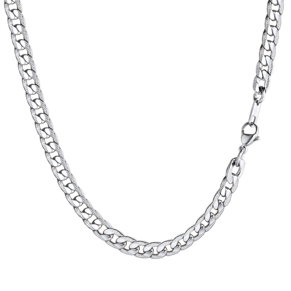 7mm Width Curban Chain Necklace for