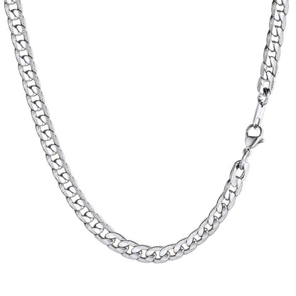 7mm Width Curban Chain Necklace for