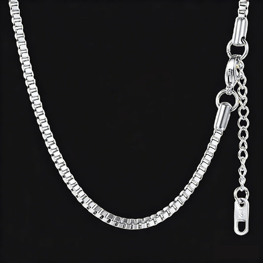 2.5mm Width Box Link Chain Necklace for
