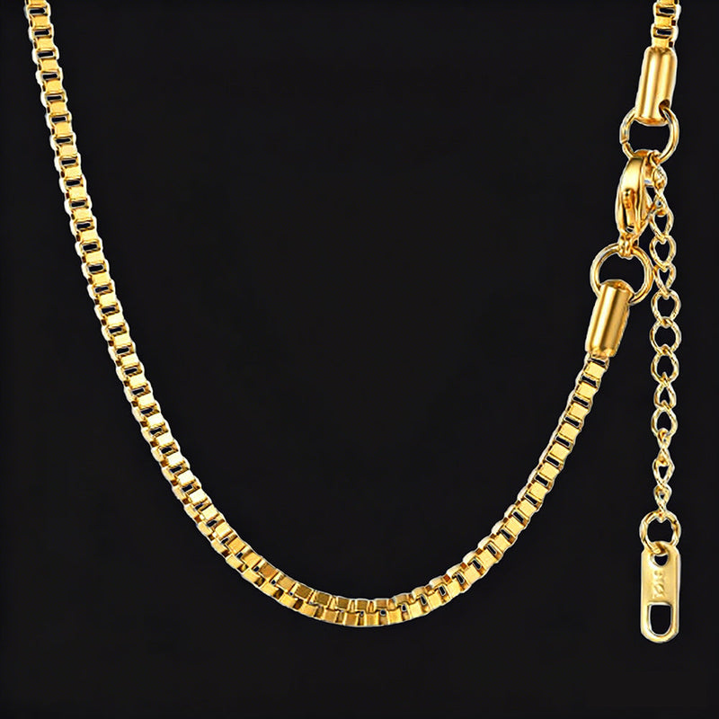 2.5mm Width Box Link Chain Necklace for