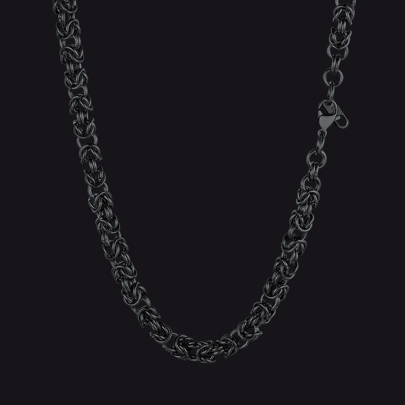 6mm Byzantine Chain Link Necklace for