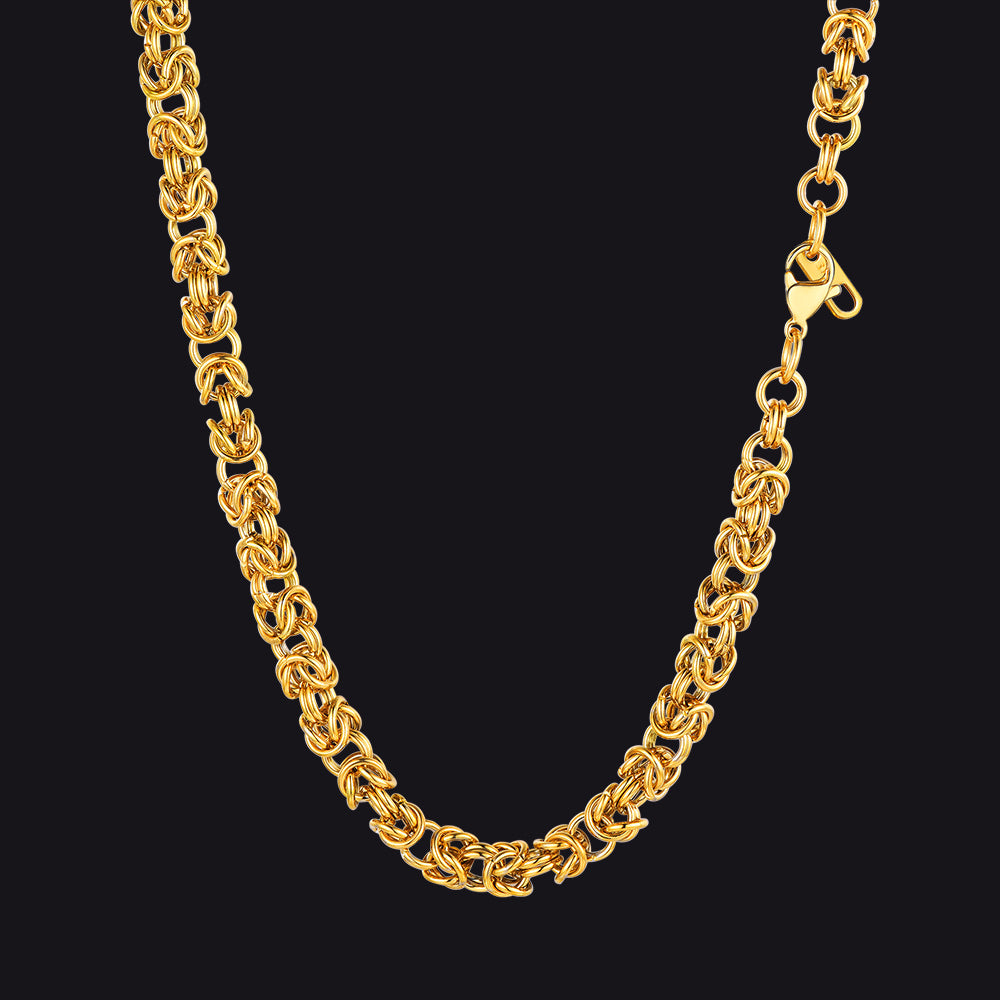 6mm Byzantine Chain Link Necklace for