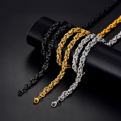 6mm Byzantine Chain Link Necklace for