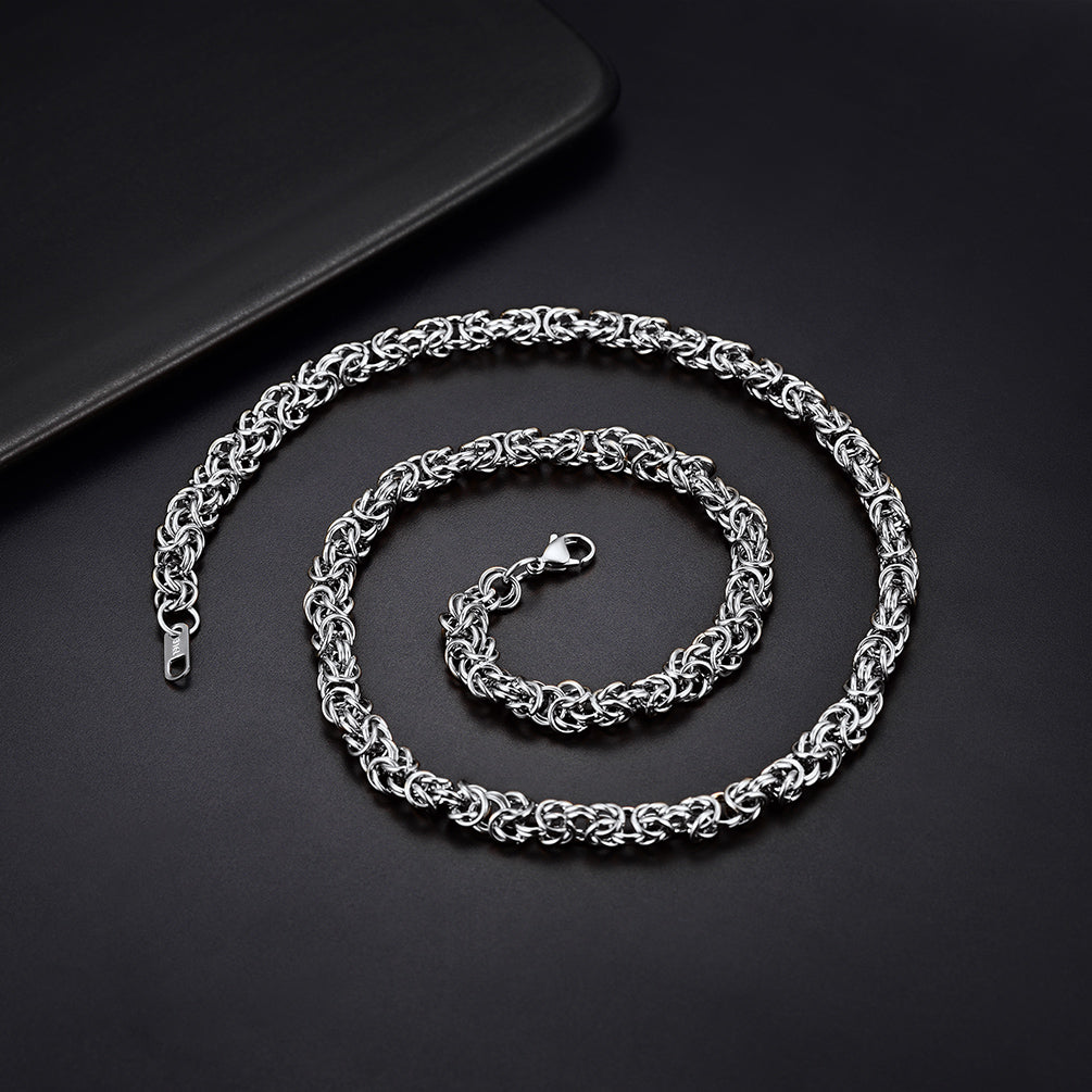 6mm Byzantine Chain Link Necklace for