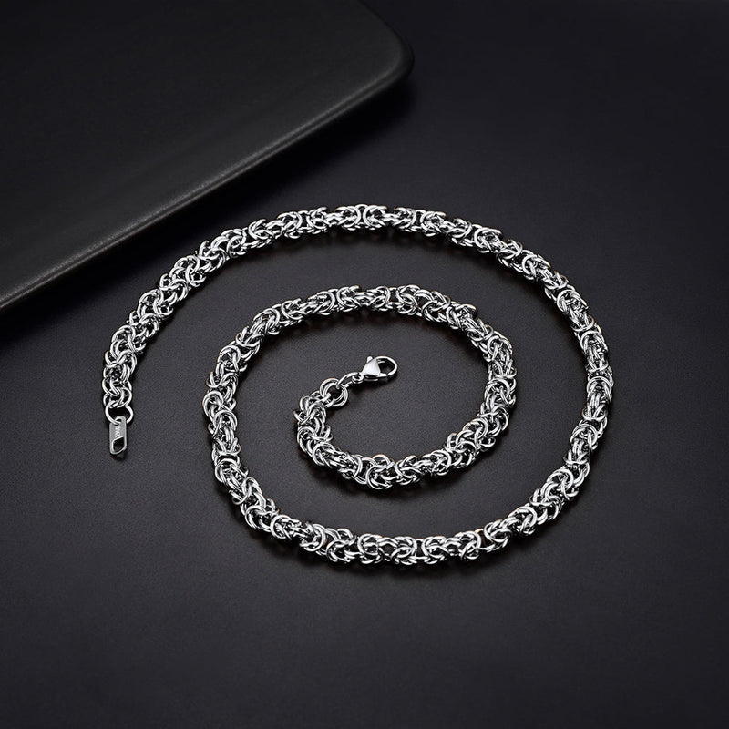 6mm Byzantine Chain Link Necklace for