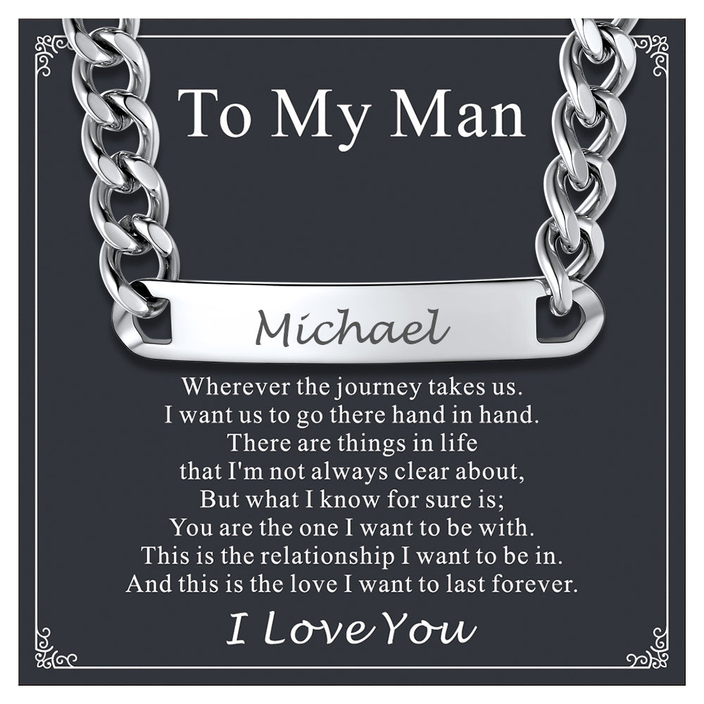 Personalized Engraved Nameplate Cuban Chain Choker Necklace for