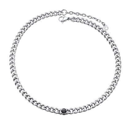 Birthstone Cuban Link Choker Chain Necklace for