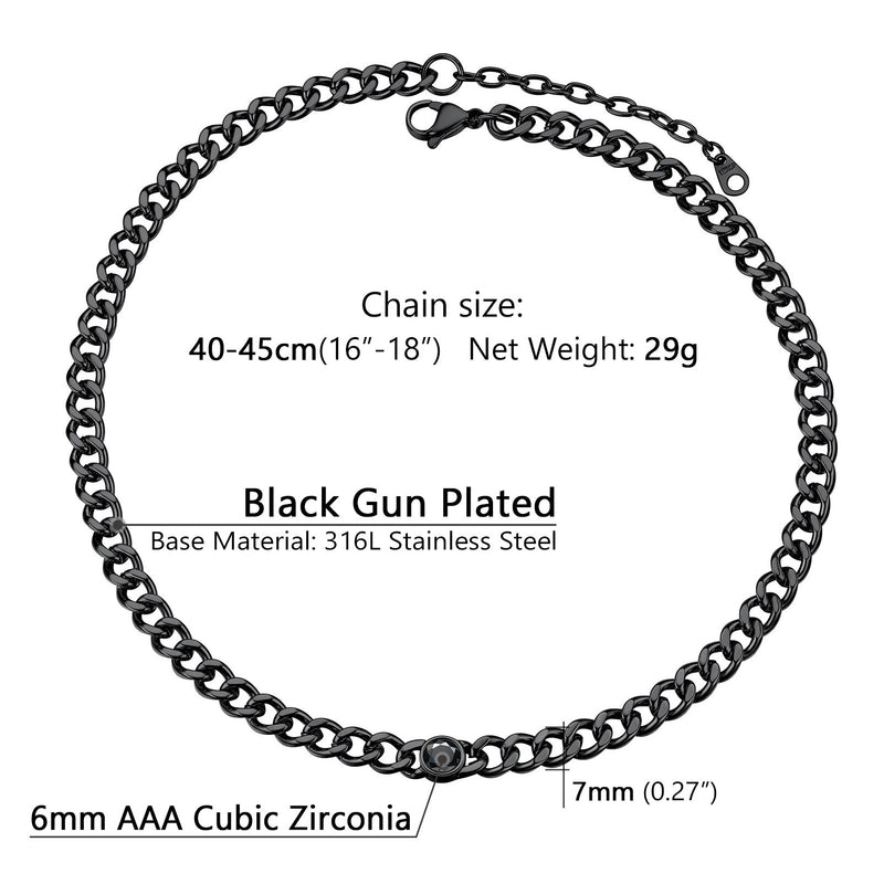 Birthstone Cuban Link Choker Chain Necklace for