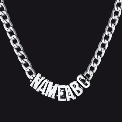8mm Custom Name Cuban Chain Necklace for