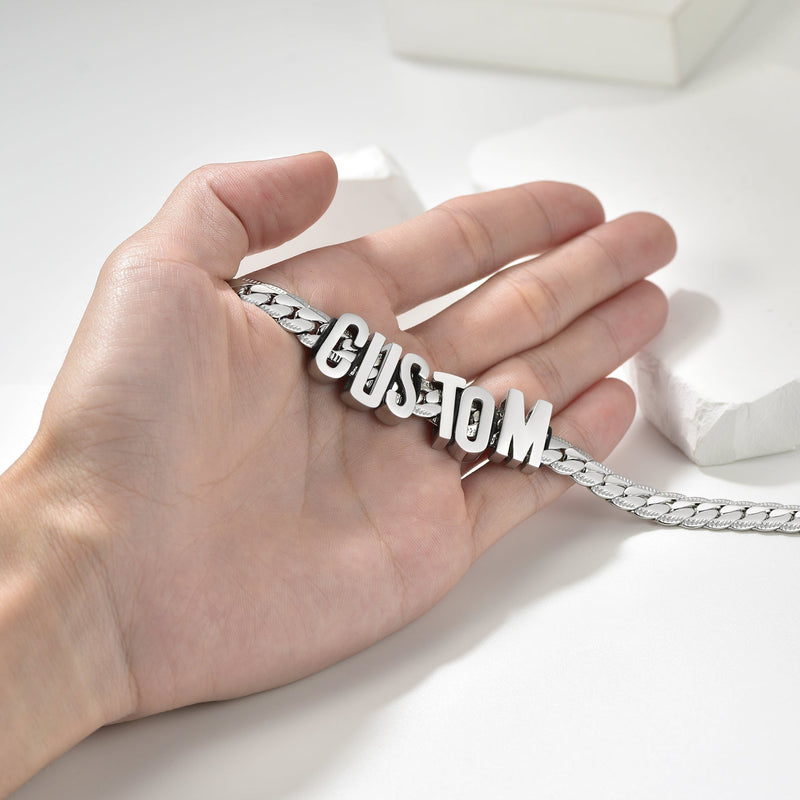 8mm Custom Name Cuban Chain Necklace for