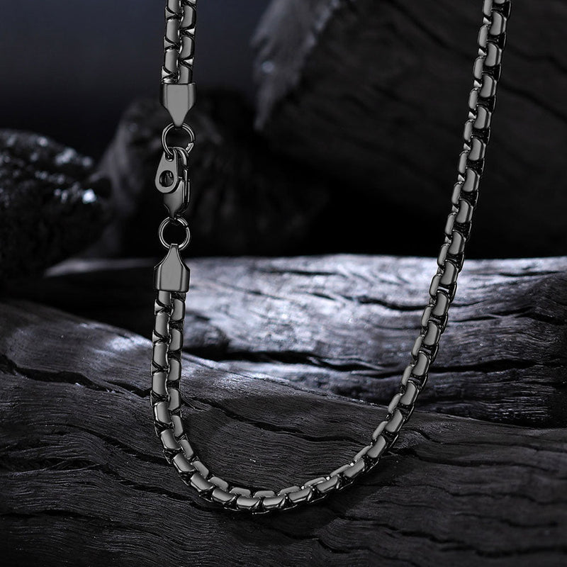 6mm Flat Box Link Chain & Bracelet Bundle Set for