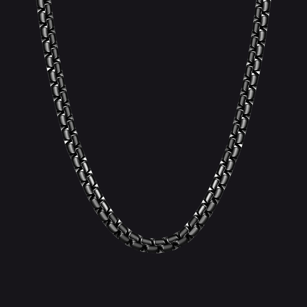 Flat Box Link Chain Stainless Steel Necklace for