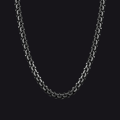 Flat Box Link Chain Stainless Steel Necklace for
