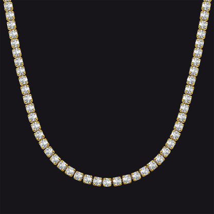 Cz Diamond Cut Tennis Chain Necklace for