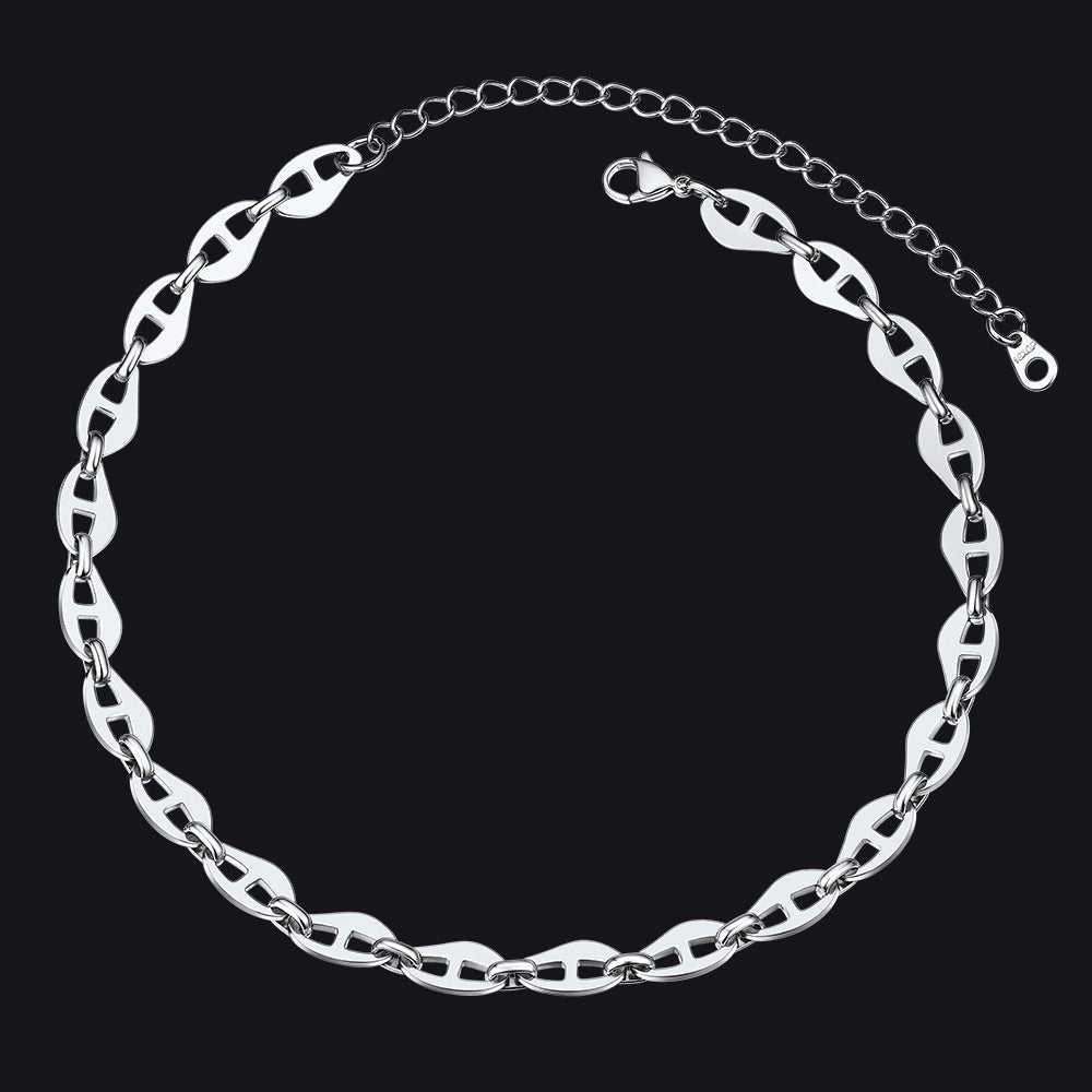 7.5mm Anchor Chain Link Choker Necklace for