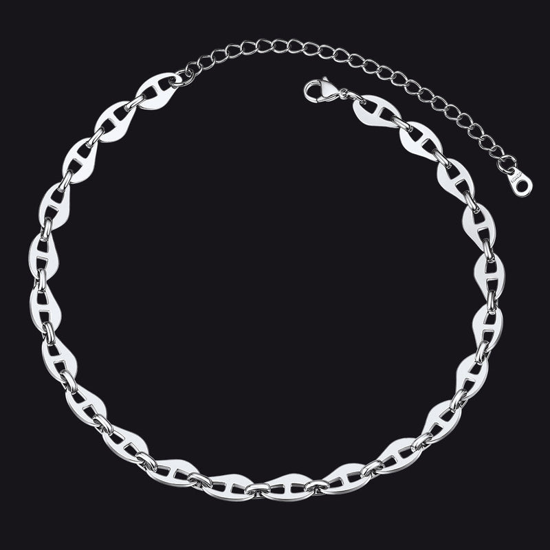 7.5mm Anchor Chain Link Choker Necklace for