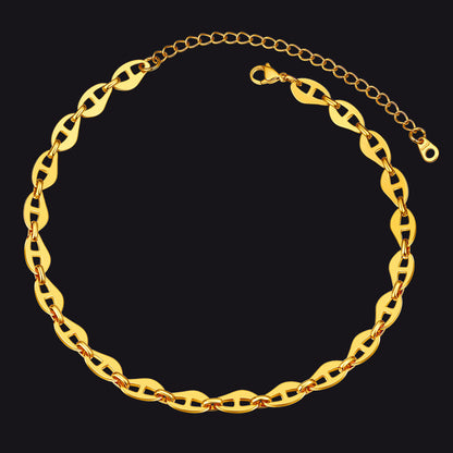7.5mm Anchor Chain Link Choker Necklace for