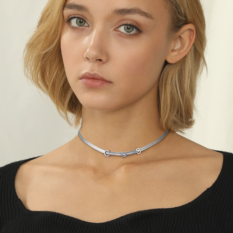 5mm Personalized Name Choker Chain Necklace for