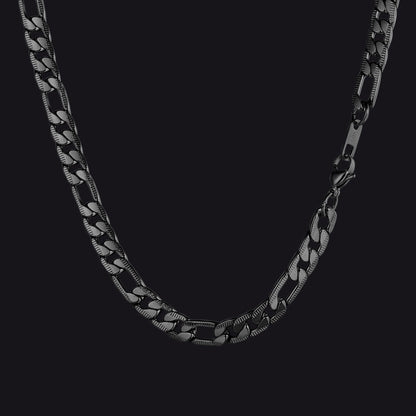 7mm Stainless Steel Figaro Link Chain Necklace for
